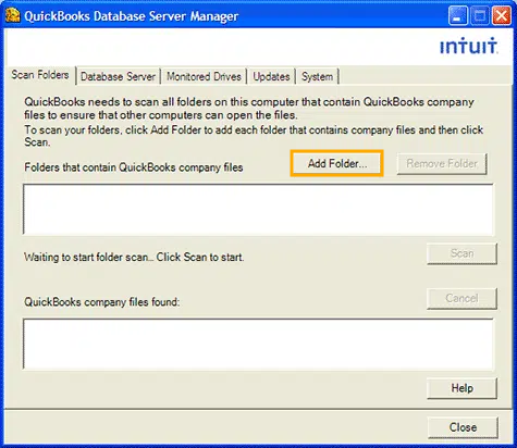 Add Folder in QuickBooks Database Server