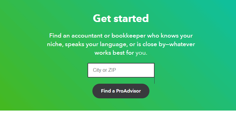 Enter your Location for Finding QuickBooks ProAdvisor