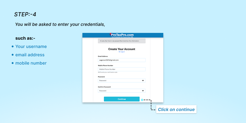 Log in to Pro Tax Pro step 5