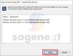 How to install the Sage 50 Accounting 2020 application?