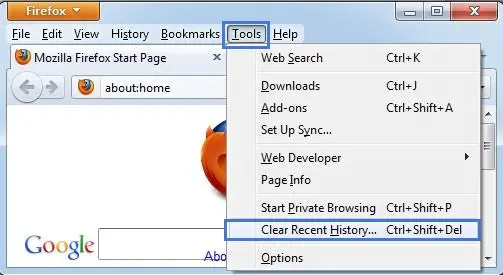 Clear Recent Browsing History in Firefox