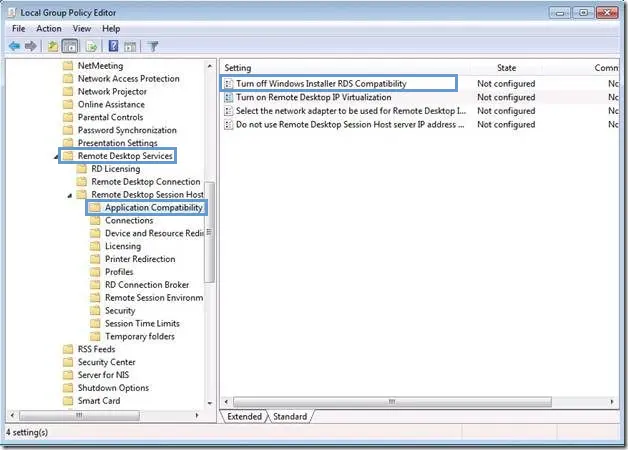 Turn Off Windows Installer RDS Compatibility