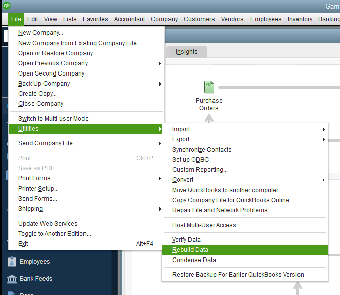 Rebuild Your QuickBooks Company File