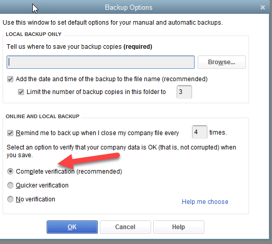 Rebuild Your QuickBooks Company File step 6