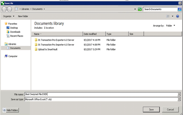 Use Exporter Transaction Pro step 5