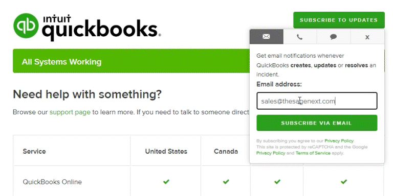 quickBooks or QuickBooks online Down 