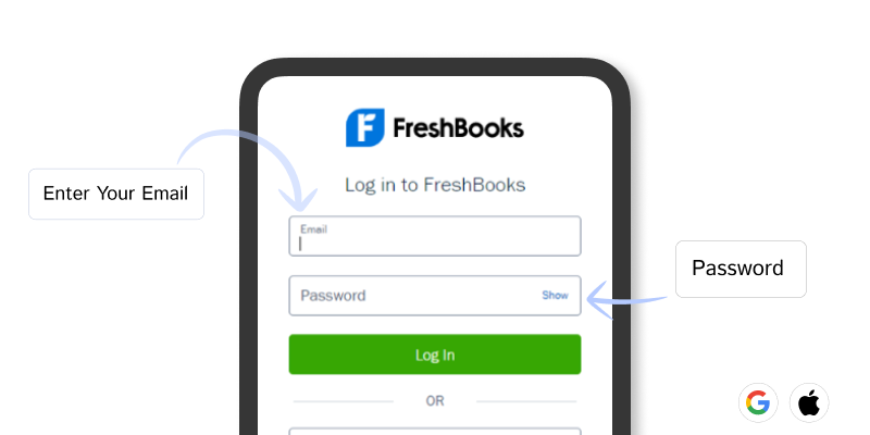 Sign in with FreshBooks