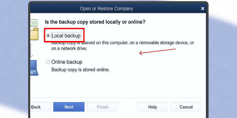 QB error 6000 Using Restore Backup Option step 2