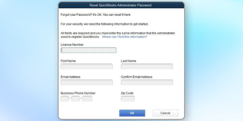 Need Before Resetting Your QuickBooks Password