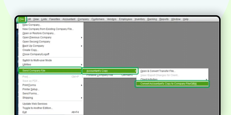 Select the transfer file