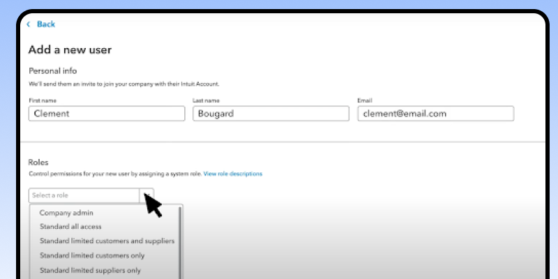 Solution 2Add a QuickBooks User step 3