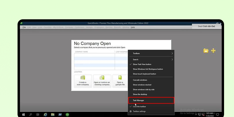 sol 5 Step 1 On the Server, right click Task Manager and open it
