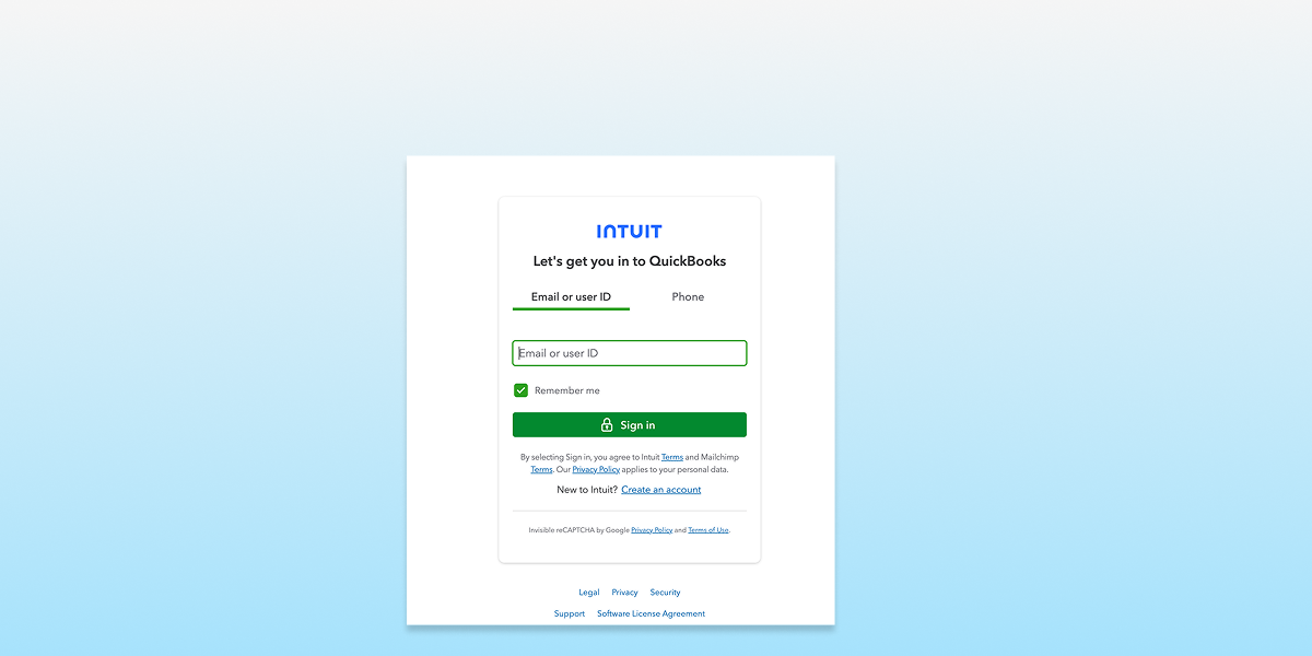 Intuit QuickBooks Time Login step 2