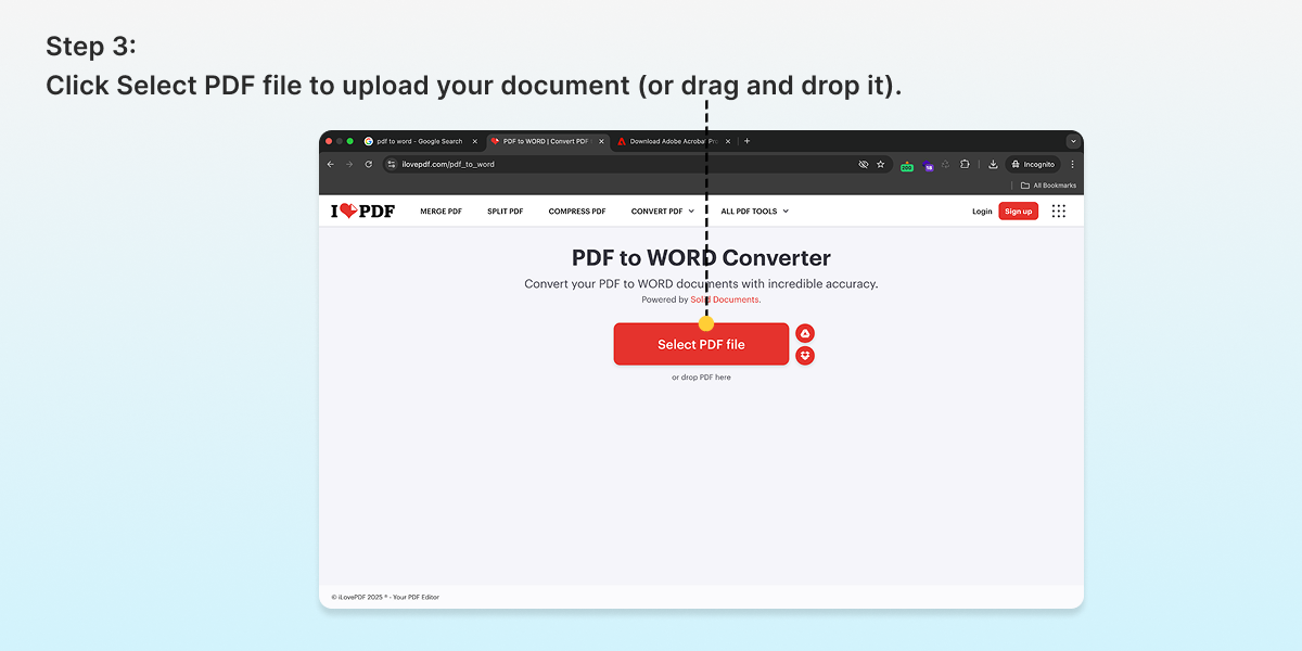 iLovePDF PDF to Word step 3