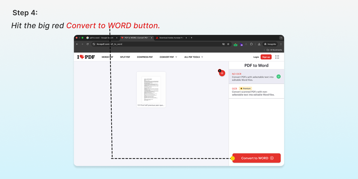 iLovePDF PDF to Word step 4